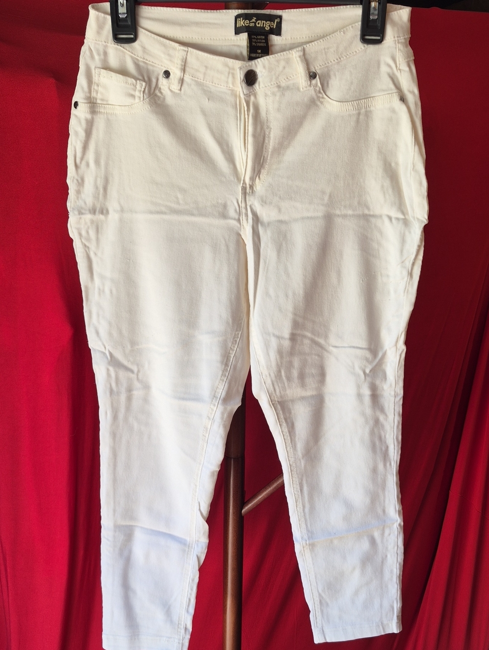like an angel White Cropped Ankle Jeans Super Stretchy Size 1x